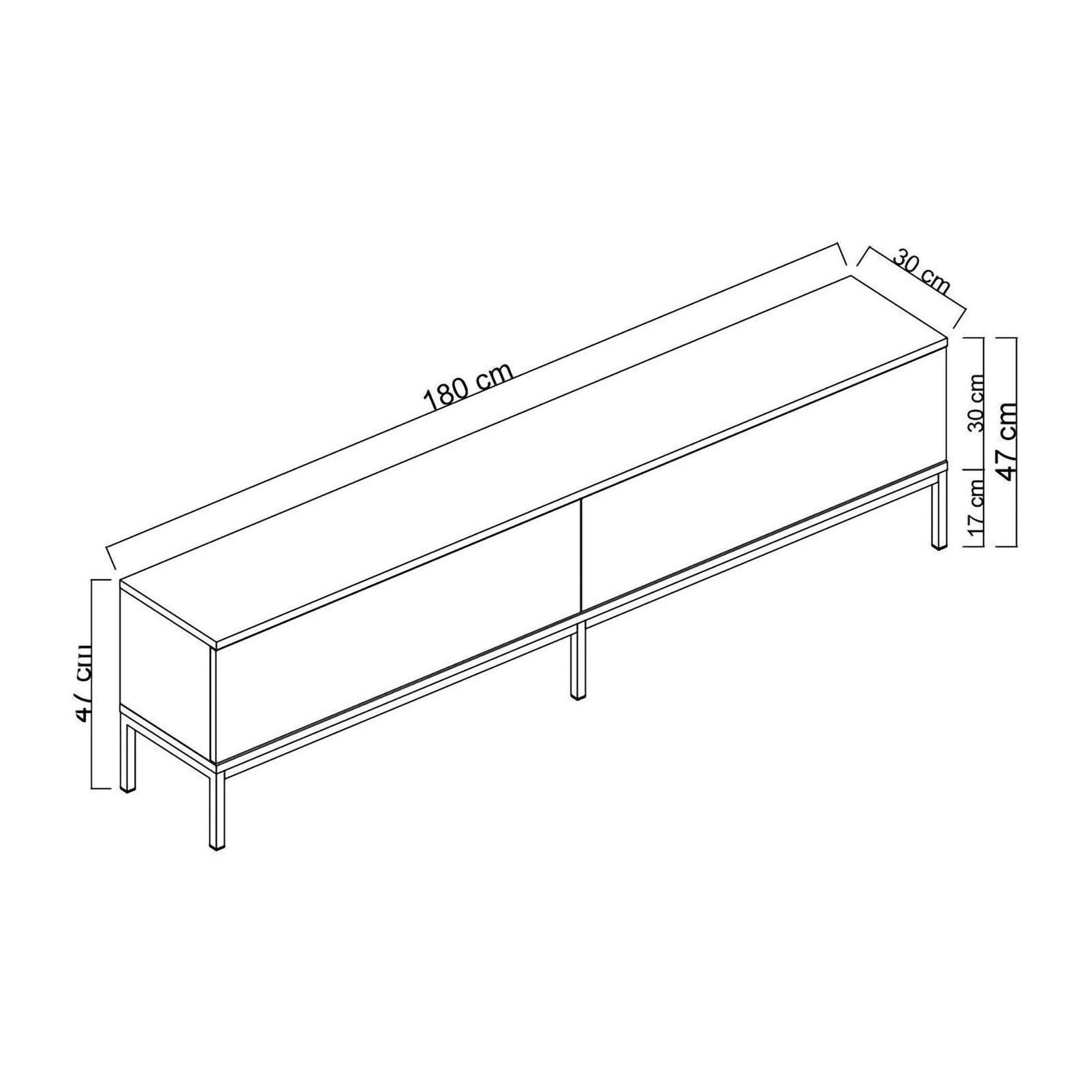 Mobile porta TV Dpetrell, Credenza da soggiorno, Armadio basso per TV, Base parete attrezzata, 180x30h47 cm, Antracite e Oro