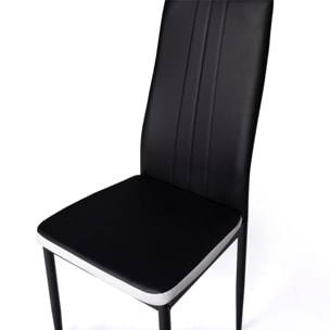 Chaises Jodie imitation cuir et pieds métal