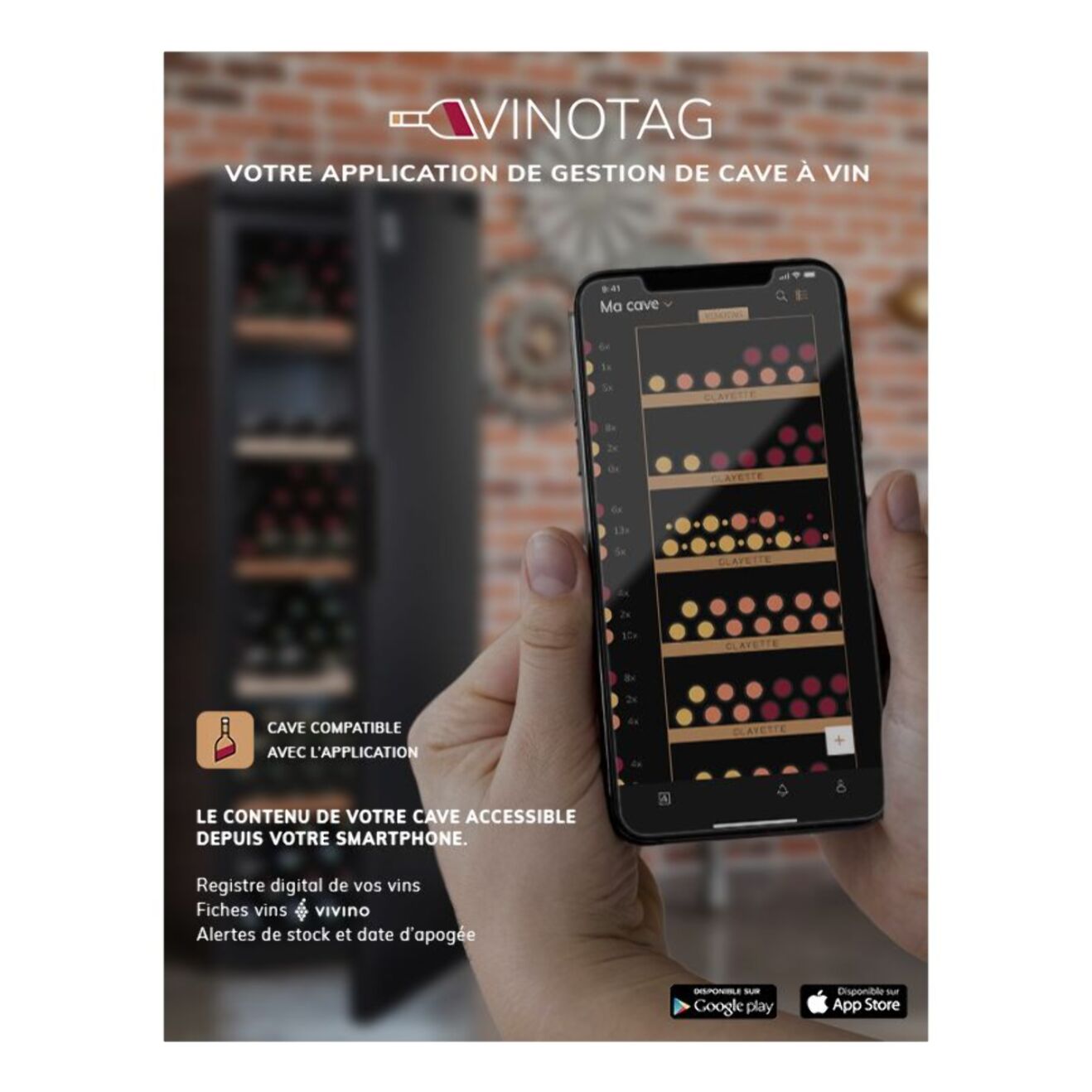 Cave à vin encastrable CLIMADIFF CBU20S2B