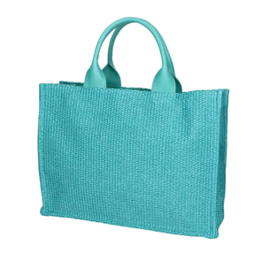 Borsa a mano  da donna Misto pelle e tessuto Made in Italy 31x41,5x15,5 cm