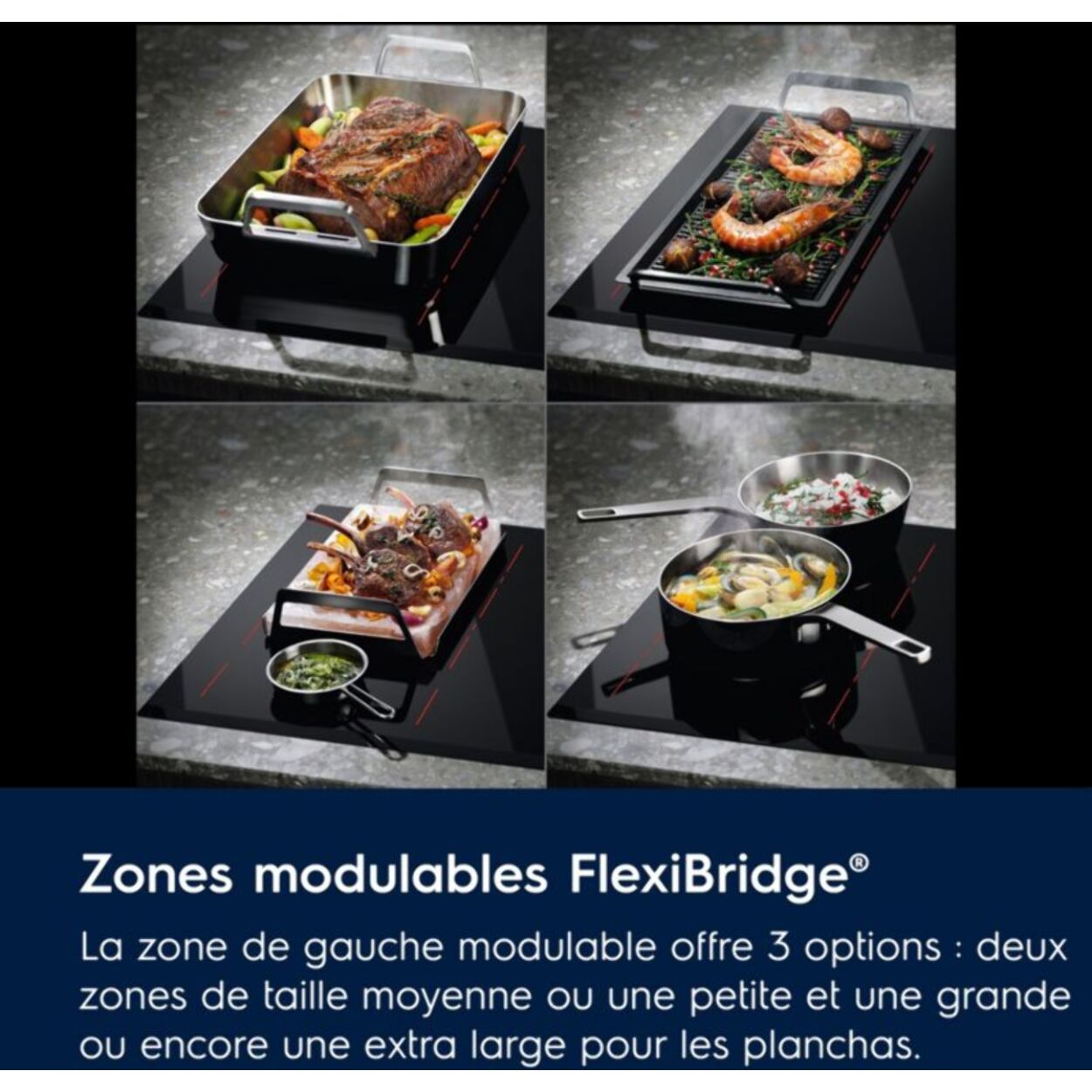 Plaque induction ELECTROLUX EIV95550 Flex90 H2H, Grande Zone Flexible Flex