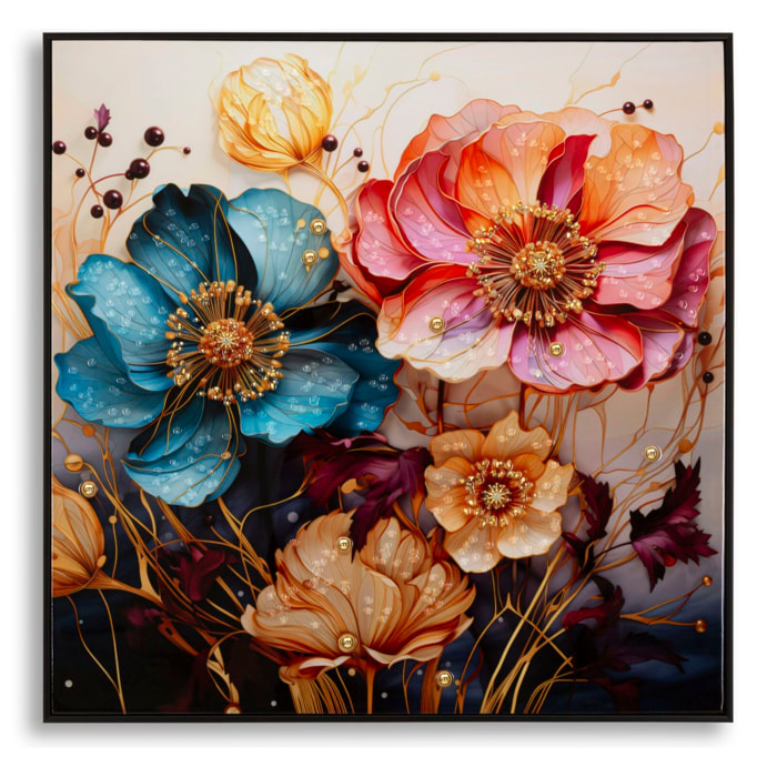 DIPINTO SU TELA LACCATO NARCY -A- C/CORNICE CM 82X4X82