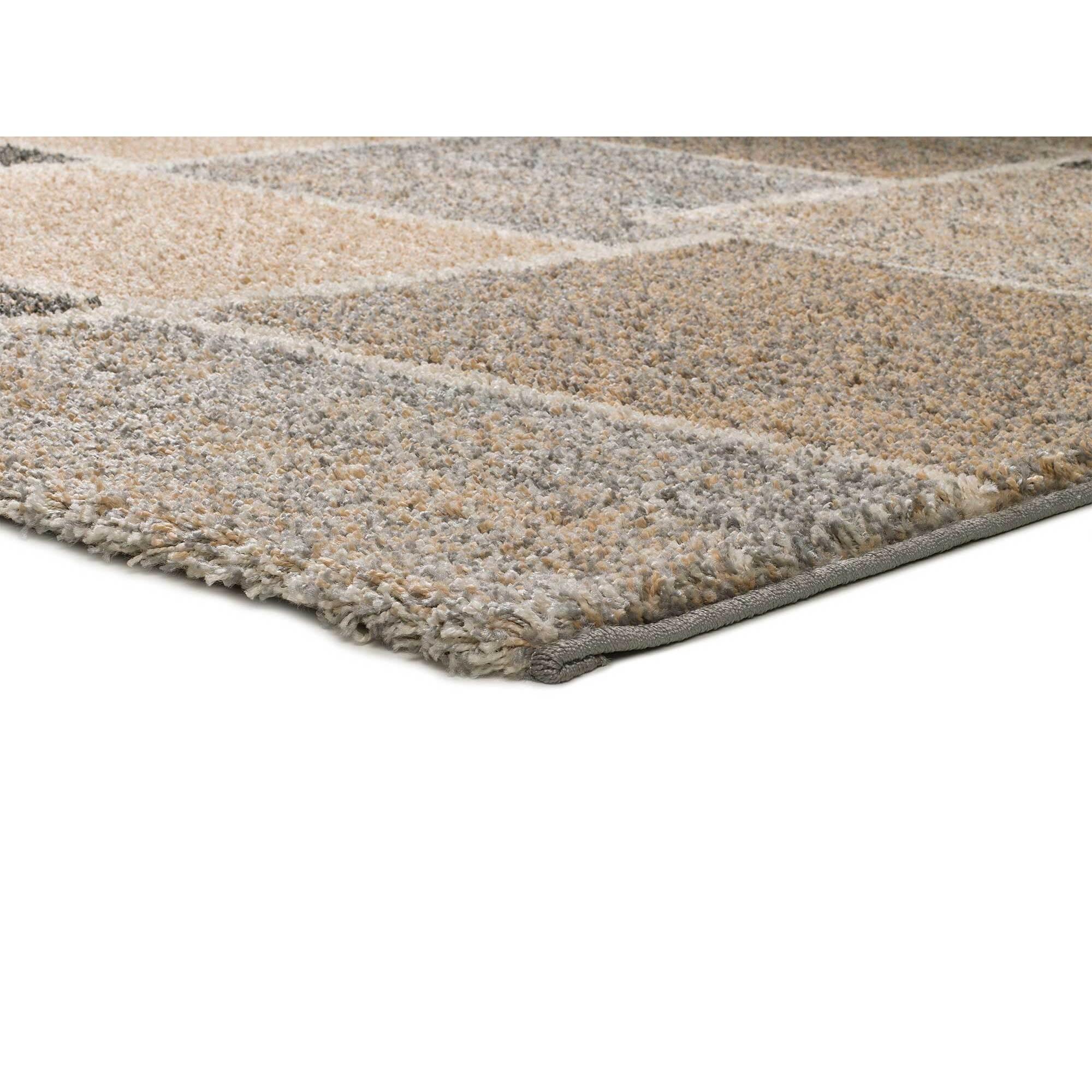 IRATI Alfombra geométrica de pelo largo beige, varias medidas disponibles.