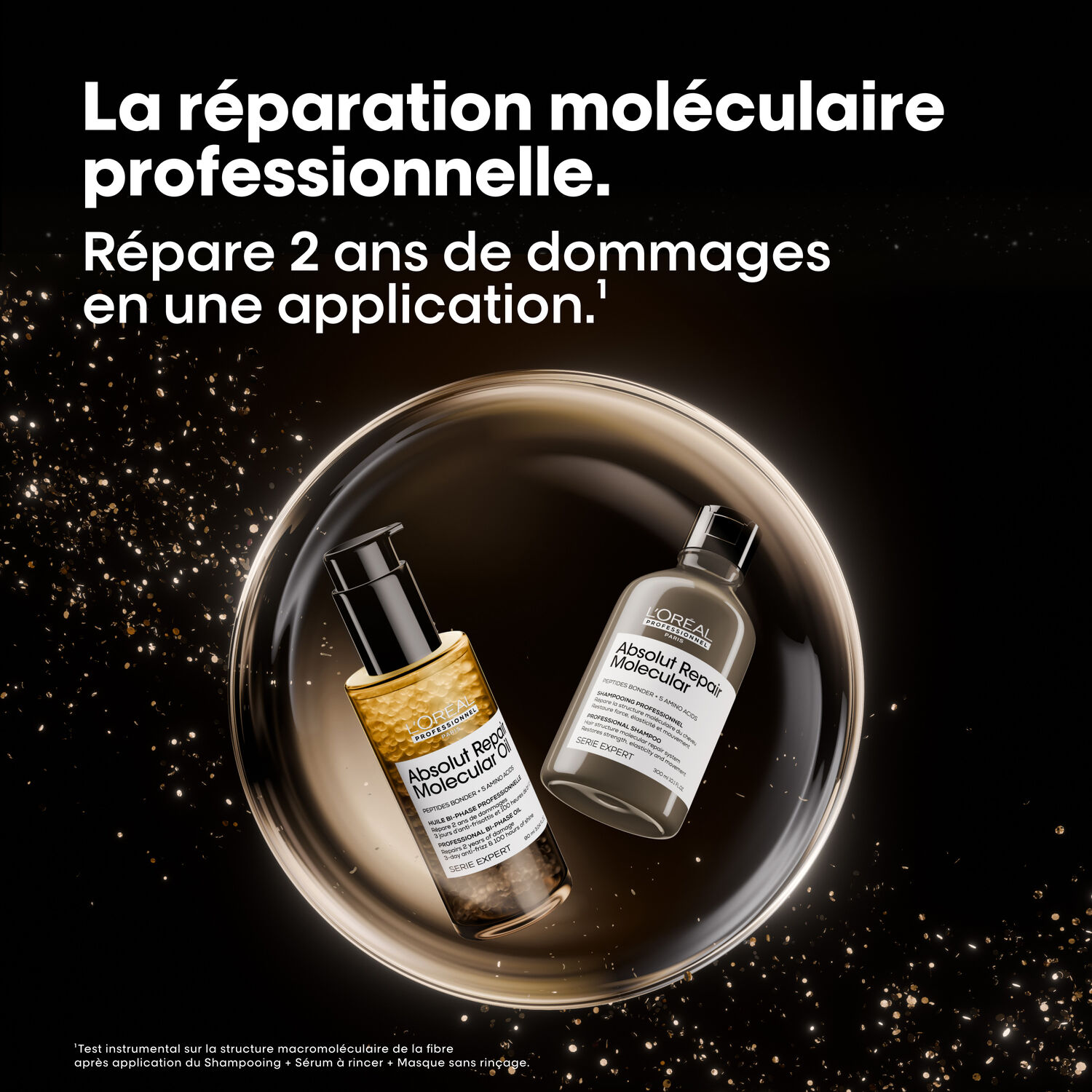 Serie Expert Absolut Repair Molecular - Coffret Shampooing 300ml + Huile Bi-Phase Absolut Repair Molecular 90ml