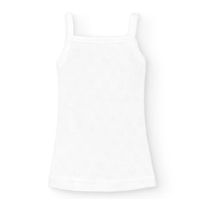 Camiseta Tir,Fino Calado Corazones Beige Talla 14