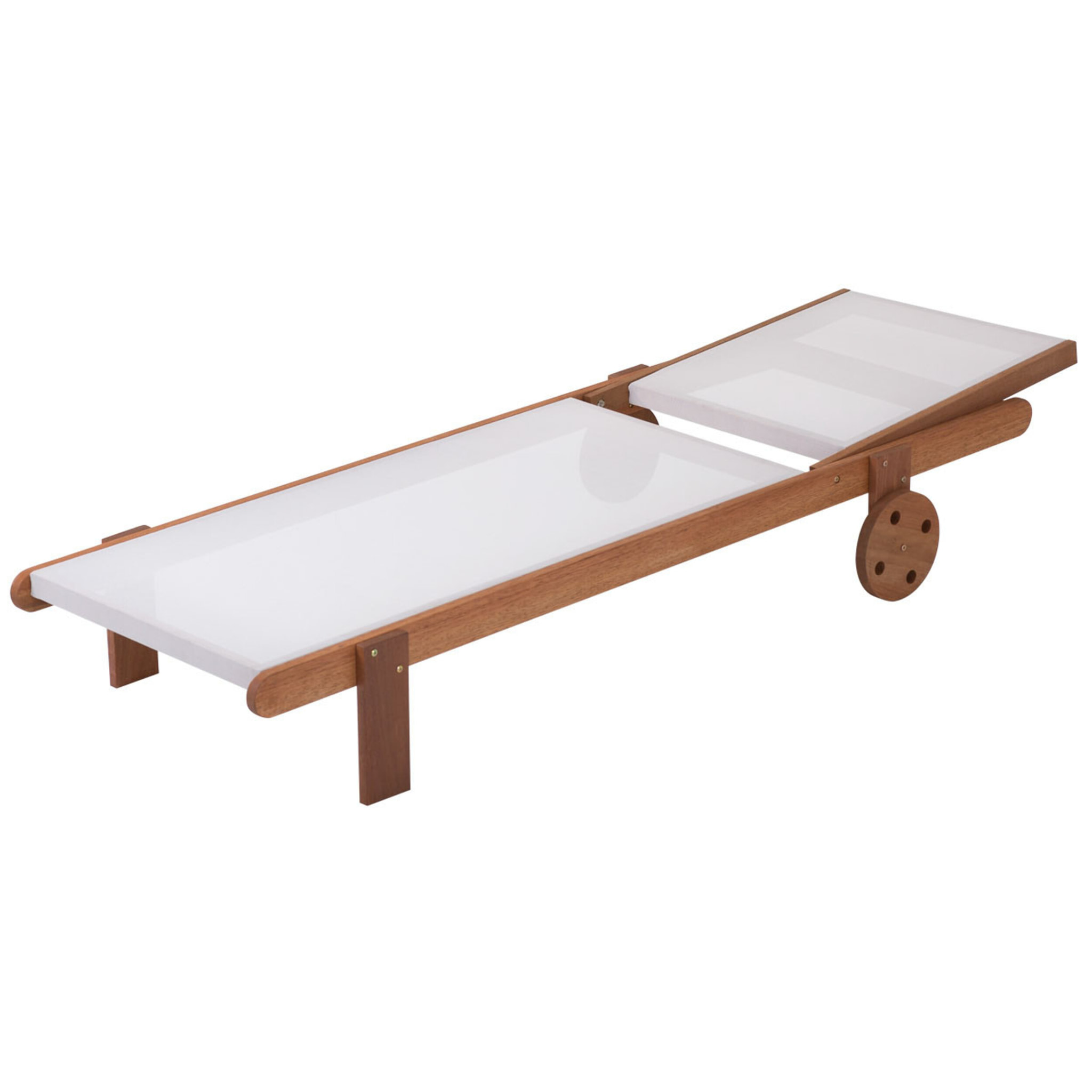 Lot de 2 bains de soleil en bois exotique "Saïgon" - Maple - Ecru