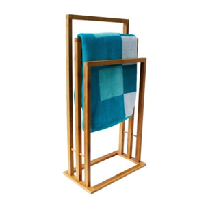 Toallero de Pie en bambú con 3 barras 42x24x82cm