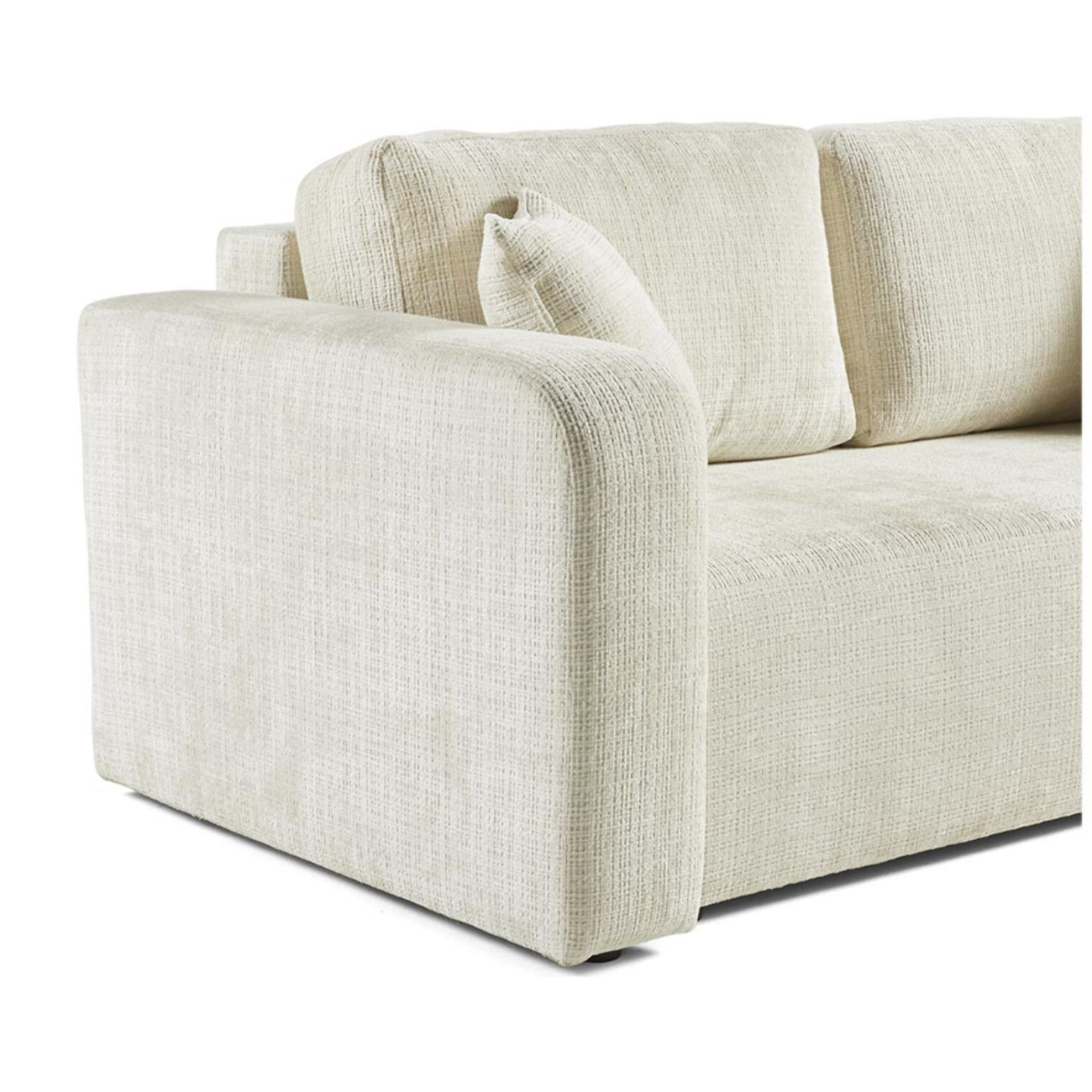 Miro - canapé droit 2 places - en velours texturé - Beige