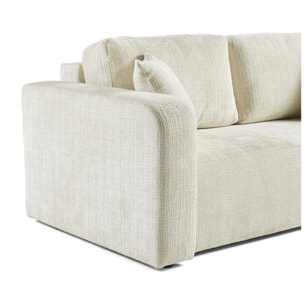 Miro - canapé droit 2 places - en velours texturé - Beige
