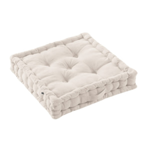 Coussin de sol 50 x 50 cm capitonné et matelassé en coton - KALA