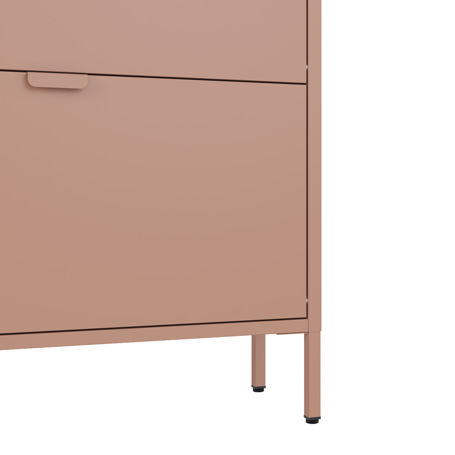 Meuble à chaussures 3 portes en métal vieux rose MARION