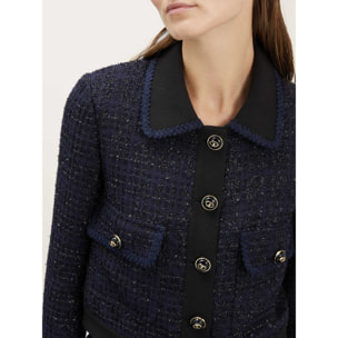 Motivi - Giacca in tweed con colletto - Blu