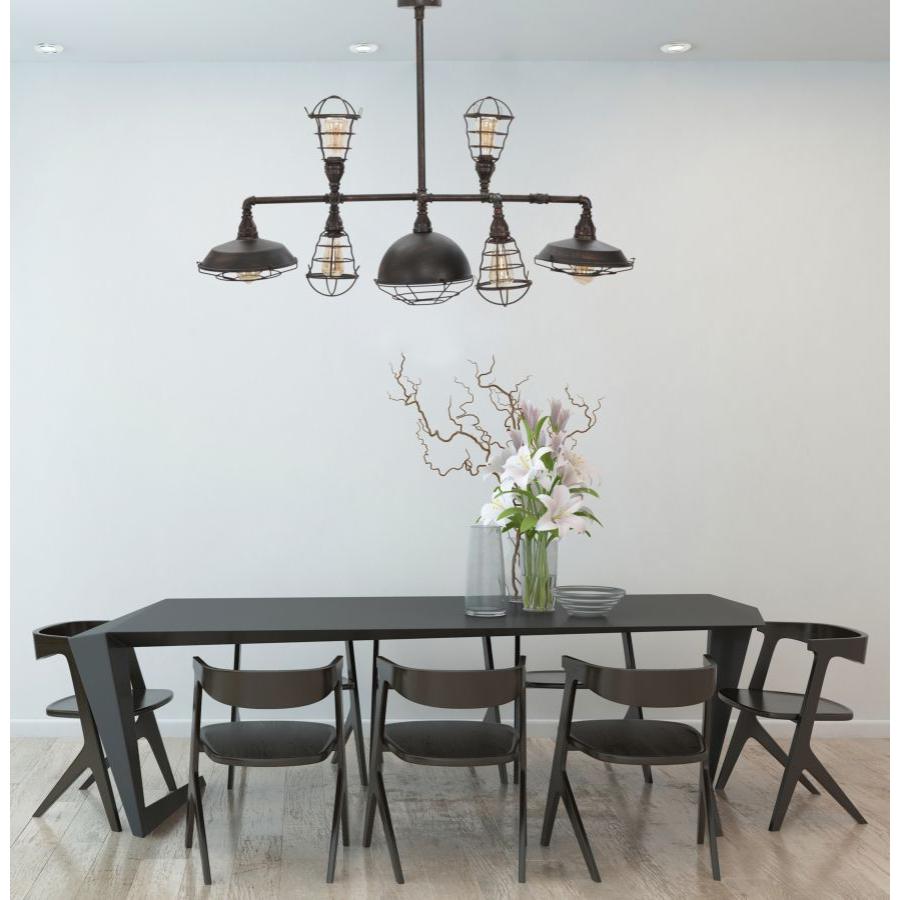 LAMPADARIO MANHATTAN 7 LUCI OFFICINE 55 BICOLORE