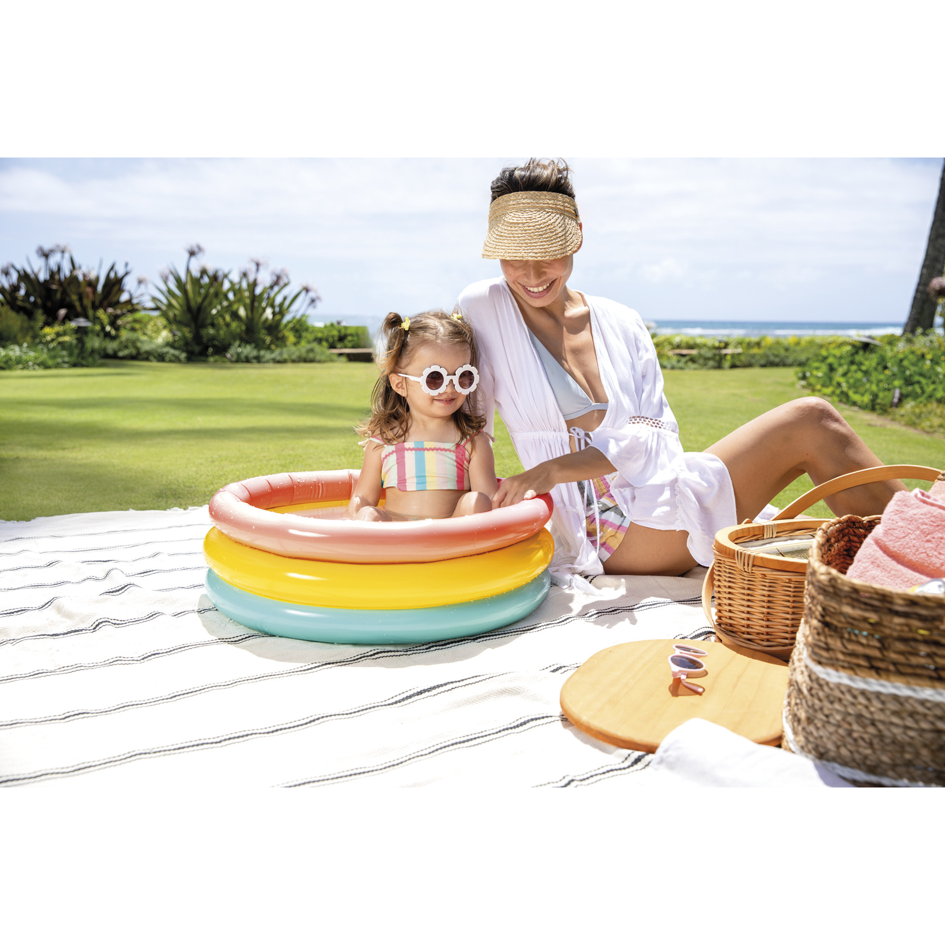 Intex Piscina Sunset Baby, Tre Anelli, 61x22 cm