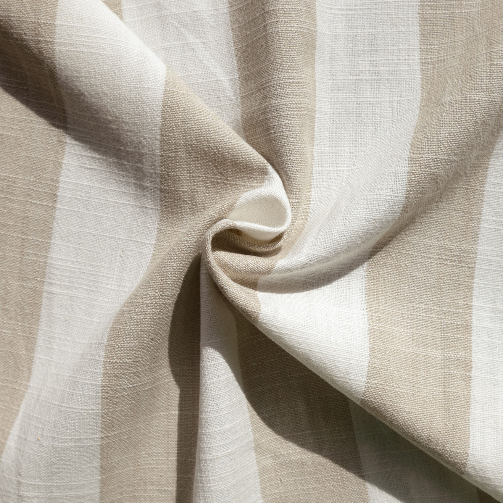 Édredon réversible coton flammé motifs rayures et vichy LOURMARIN - Beige