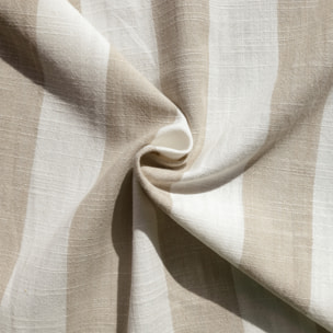 Édredon réversible coton flammé motifs rayures et vichy LOURMARIN - Beige