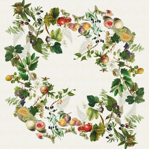 Nappe lin & coton lavé 190 g/m² imprimé multicolore Abondance d'automne naturel