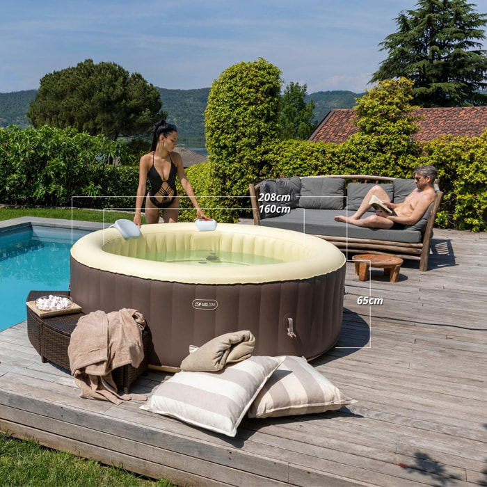 Spa Idromassaggio Rotonda Gonfiabile Riscaldata 4-6 Persone EASE.ZONE 208x65cm 1000L Pompa Super Silenziosa Integrata