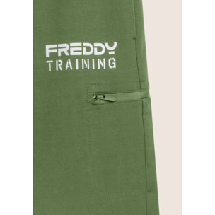 Shorts con stampa "TRAINING" e tasca zip