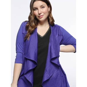 Fiorella Rubino - Blusa aperta in lino e cotone - Viola