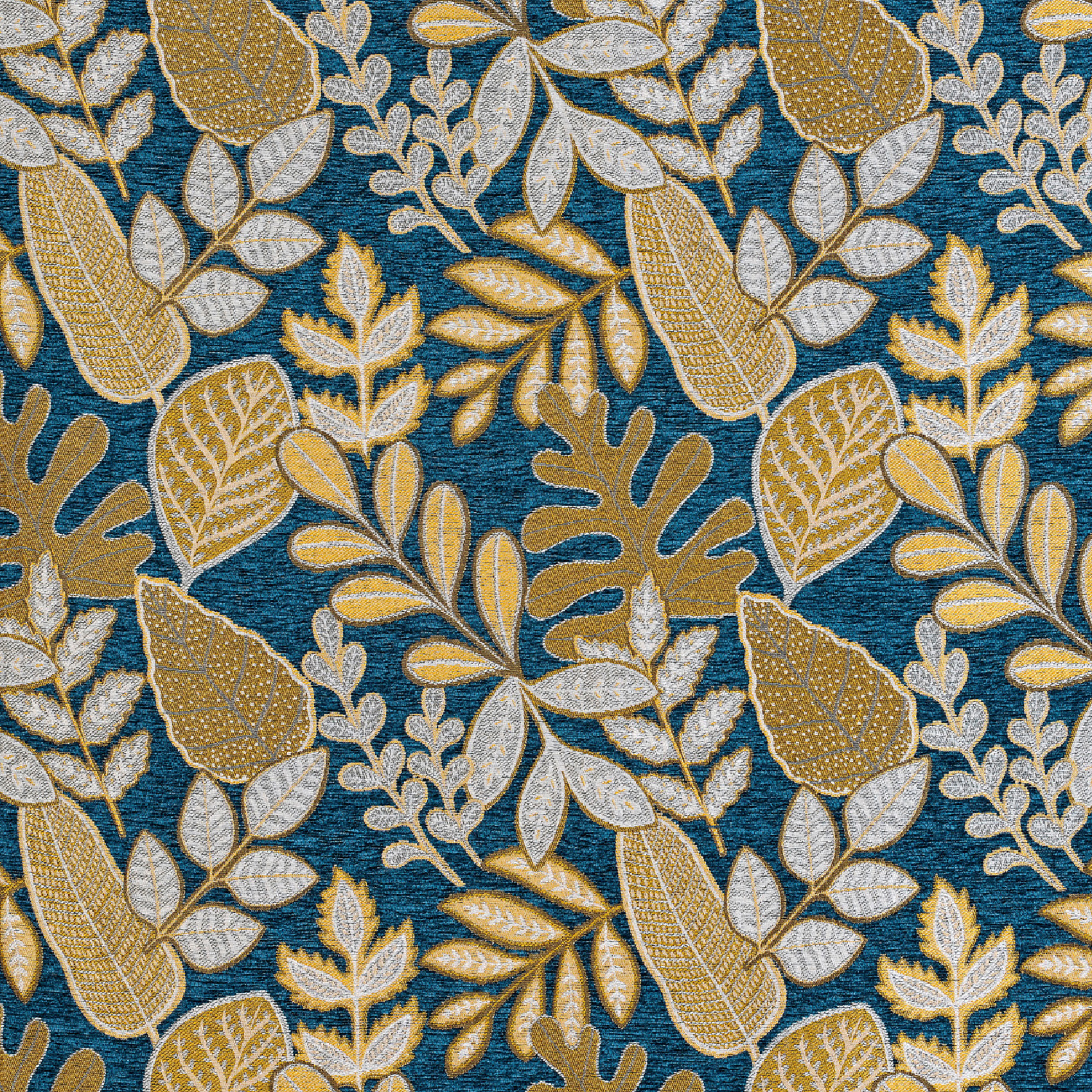 Rideau à Oeillets Motif Végétal Vintage - Jaune