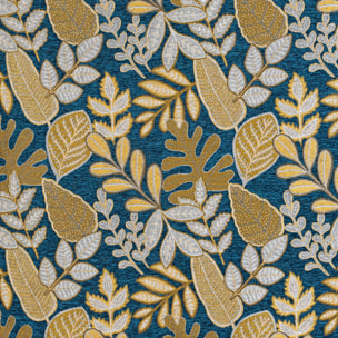 Rideau à Oeillets Motif Végétal Vintage - Jaune