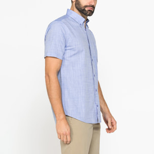 CAMICIA IN COTONE FIAMMATO EFFETTO LINO