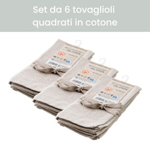 Intrecci – Set 6 tovaglioli in puro cotone 40x40 cm