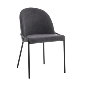 Imelda - lot de 4 chaises - en tissu - gris anthracite - Gris Anthracite