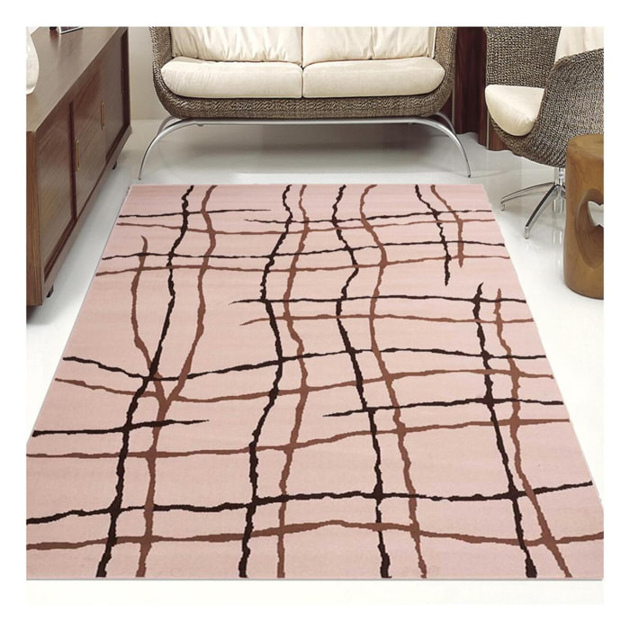 Tapis salon et chambre tissé motif abstrait NAKI
