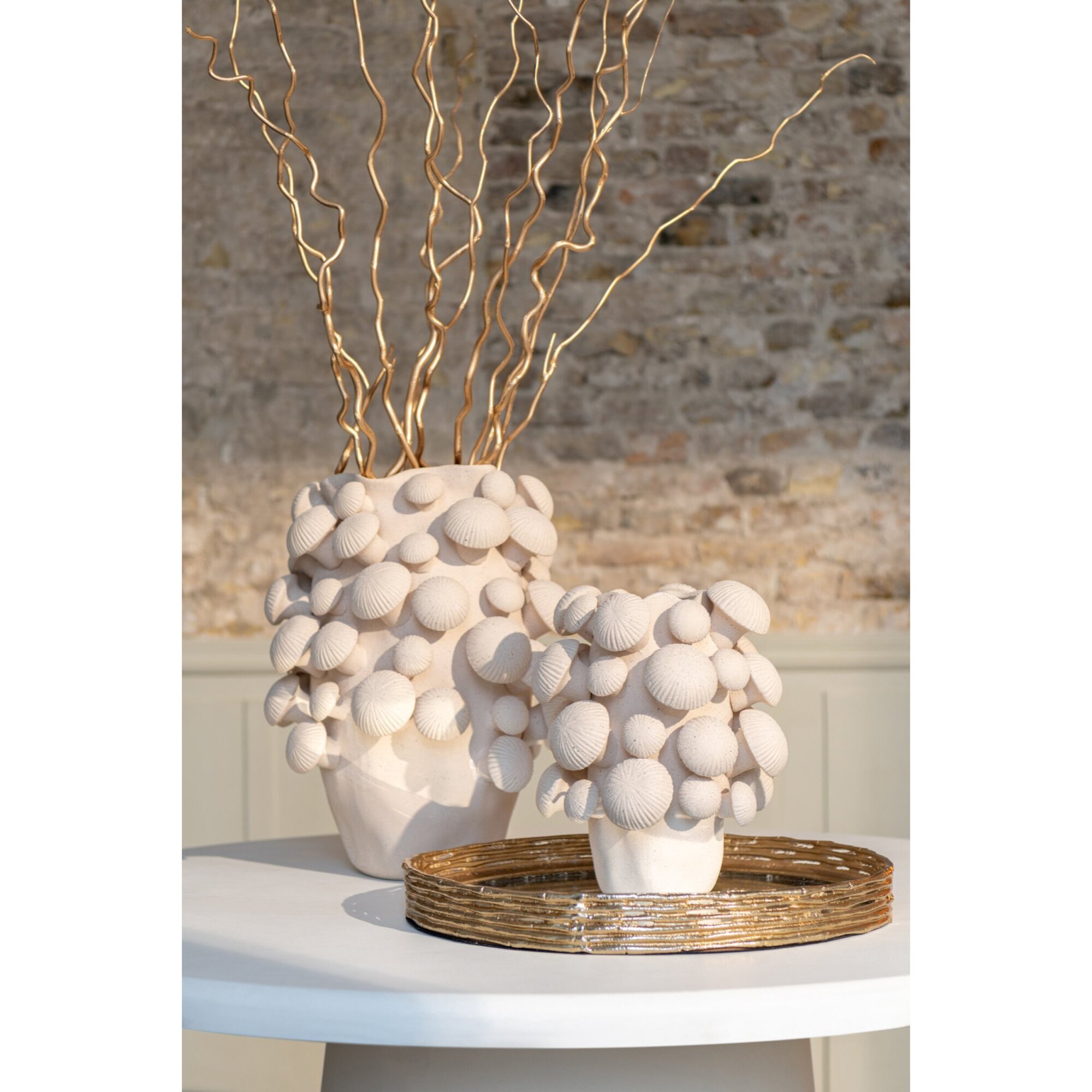 J-Line vase Fungi - céramique - beige - small