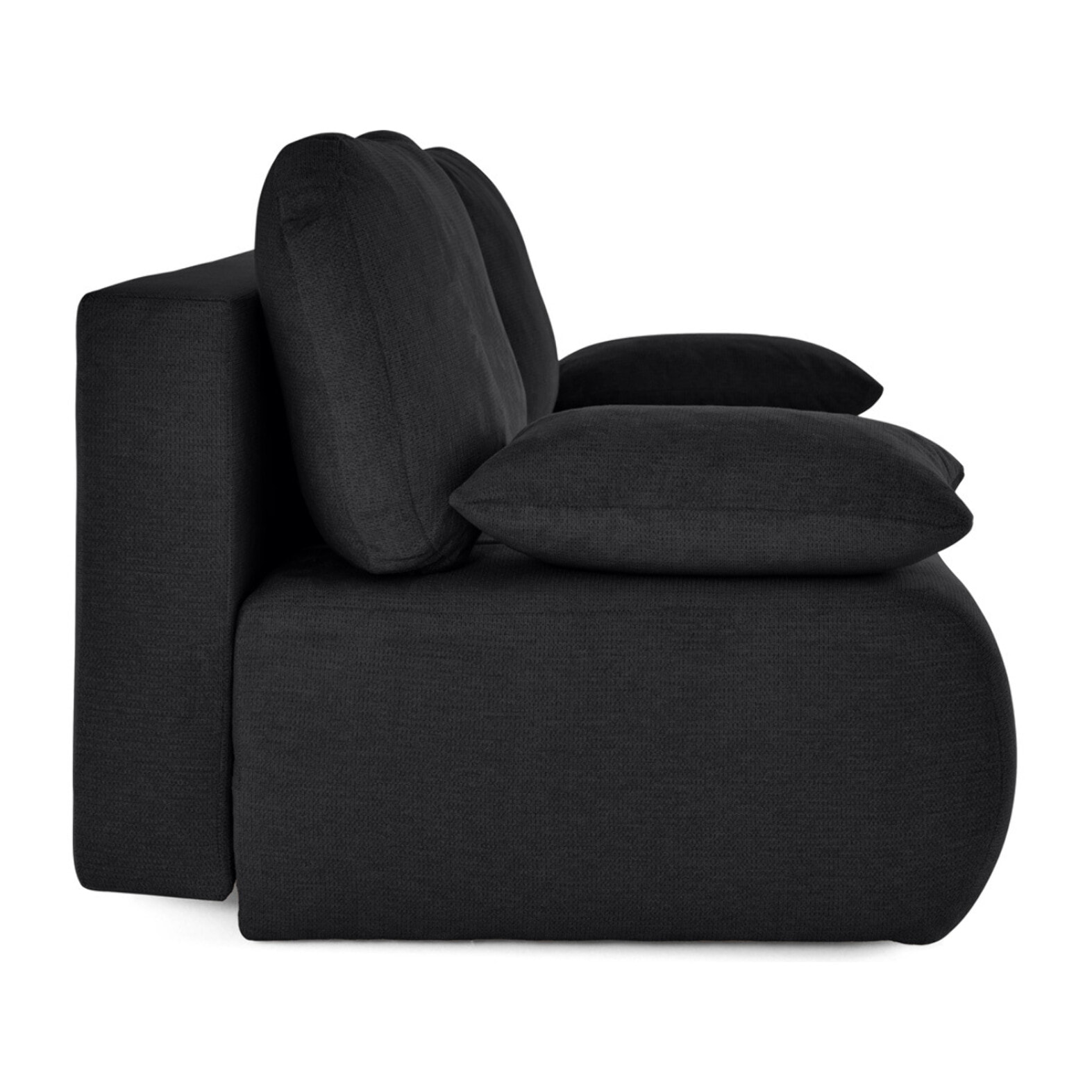 Harper - canapé 3 places convertible avec coffre en tissu texturé - Noir