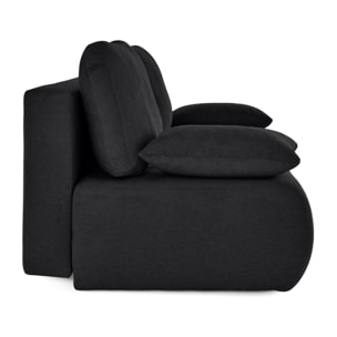Harper - canapé 3 places convertible avec coffre en tissu texturé - Noir