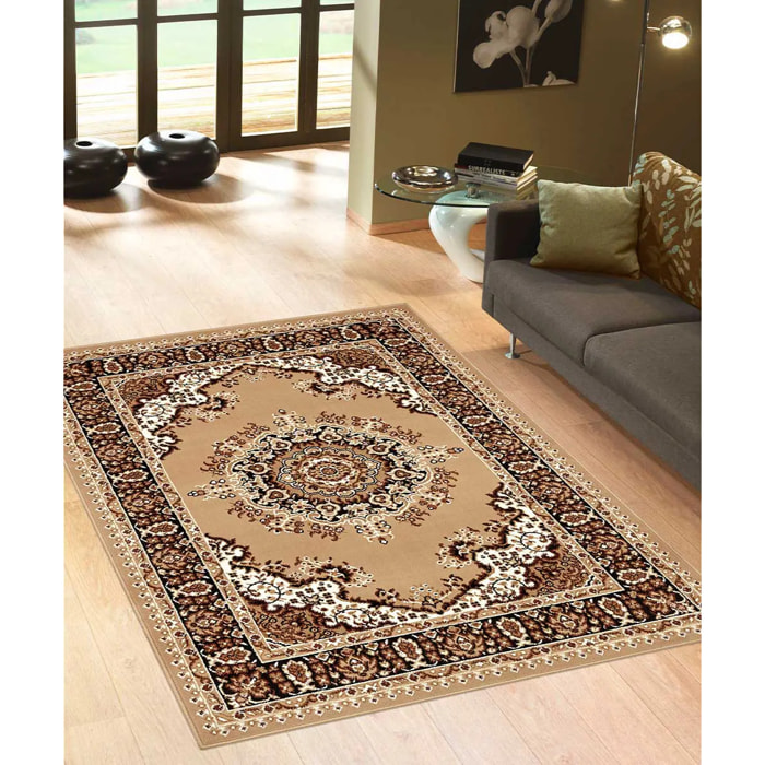 Tappeto Salotto Disegno Orientale Beige