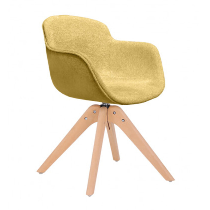 Chaise rotative en tissu design scandinave - UNDER