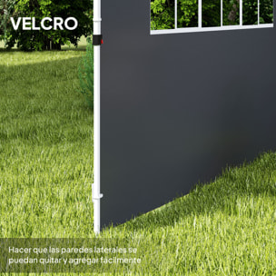 2 Paredes Laterales para Carpas de 3 x 3 m, 300x200 cm, Paredes Laterales de Repuesto para Cenador de Tela Oxford con Ventana, para Jardín, Exteriores, Fiestas, Gris Oscuro