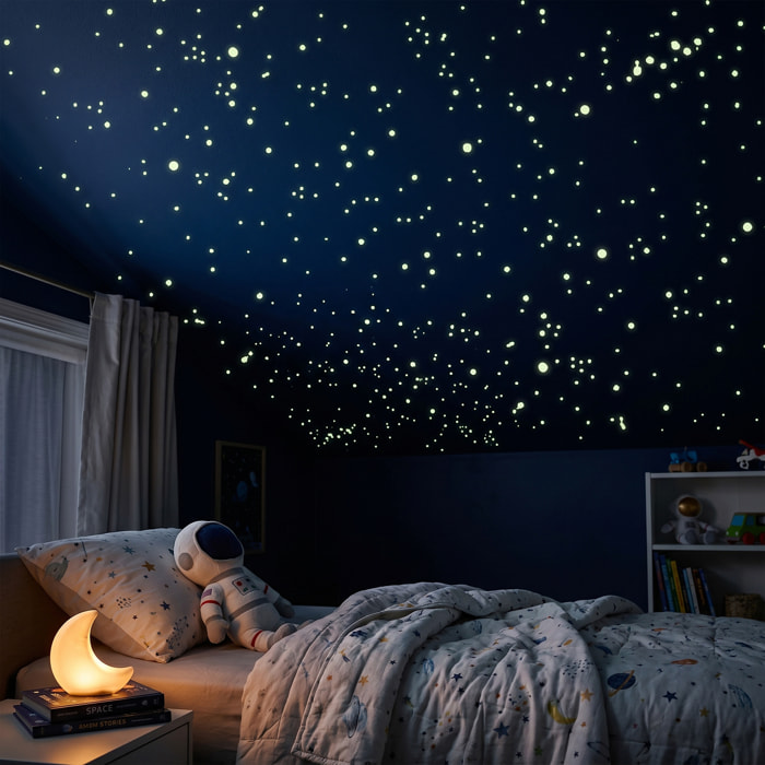Stickers Muraux décoration adhésifs250 ronds phosphorescent