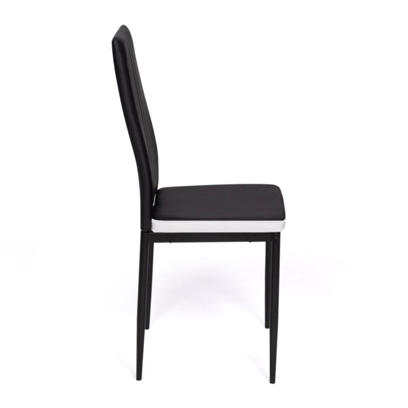 Chaises Jodie imitation cuir et pieds métal - Noir - Blanc