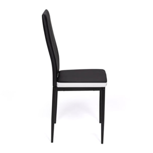 Chaises Jodie imitation cuir et pieds métal - Noir - Blanc
