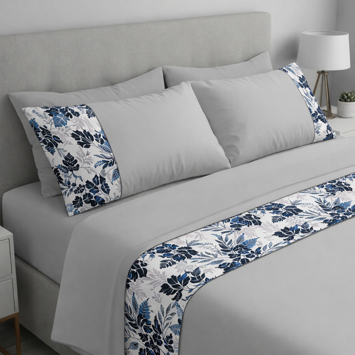 Completo letto Armonie IPERSAN Puro Cotone Mora Grigio