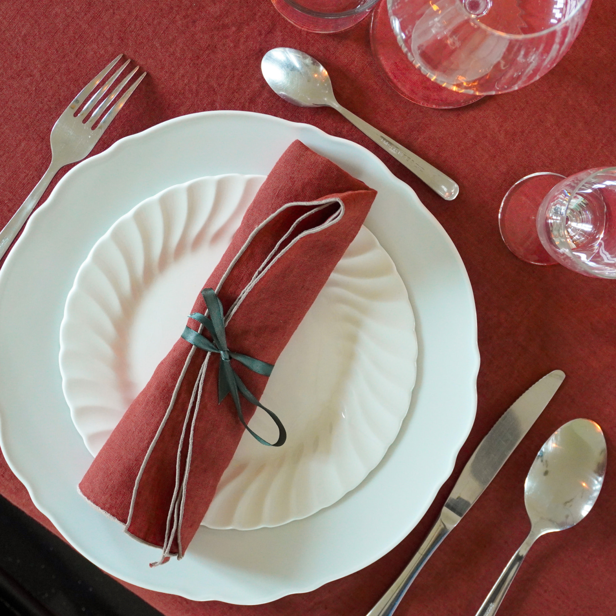 Lot de 2 serviettes de table en lin lavé, AUTOUR DU LIN