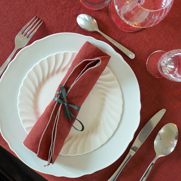 Lot de 2 serviettes de table en lin lavé, AUTOUR DU LIN