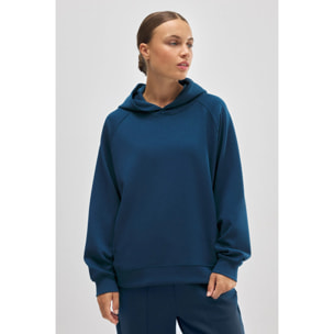 Felpa con cappuccio blu con tasche