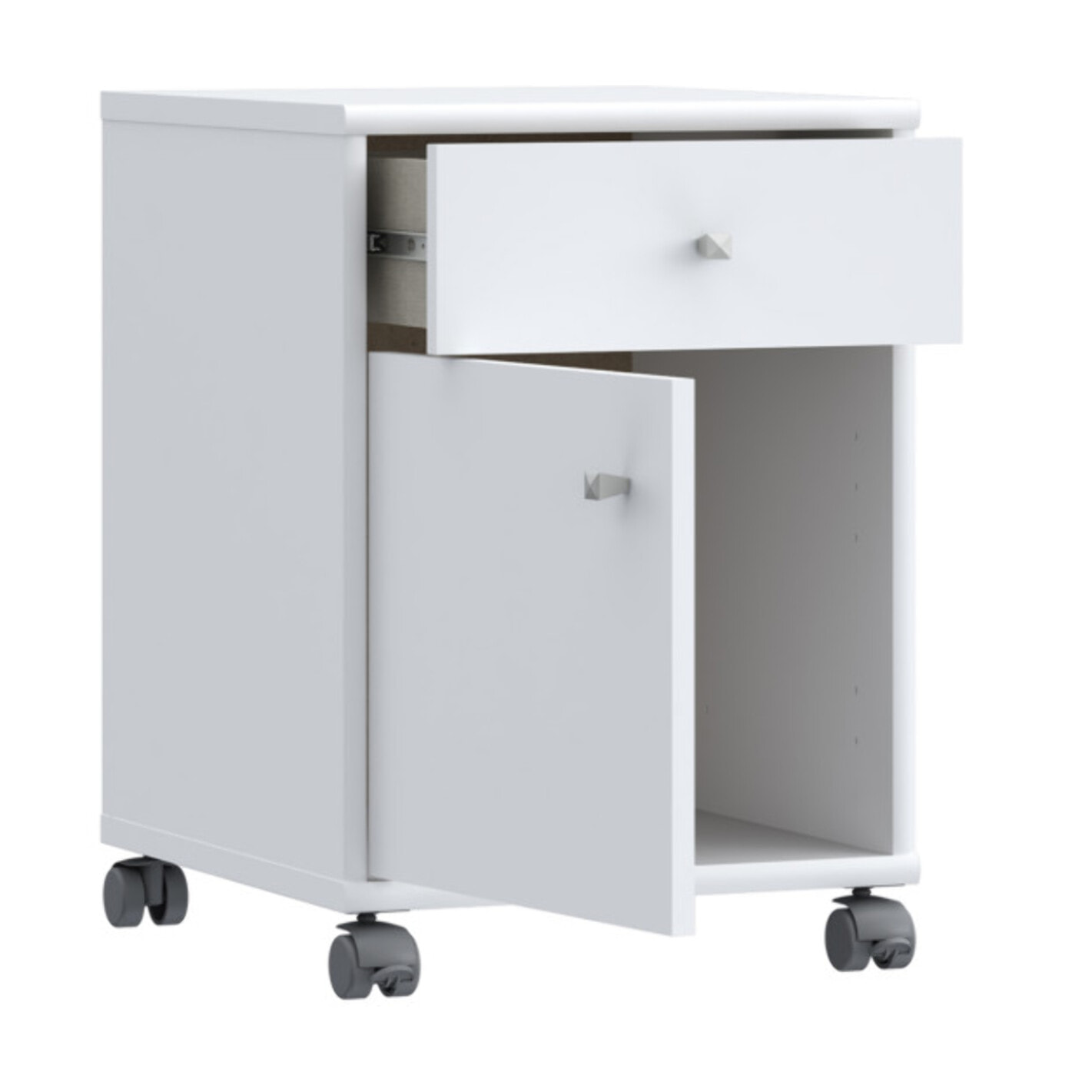 Caisson H. 54 cm avec roulettes et décor blanc - MIA