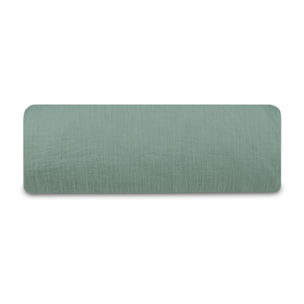 Drap-housse gaze de coton vert sauge - LOUISE
