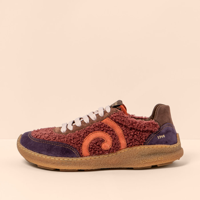 Zapatos N5435B MULTI MATERIAL WINE/ OROEL color Wine