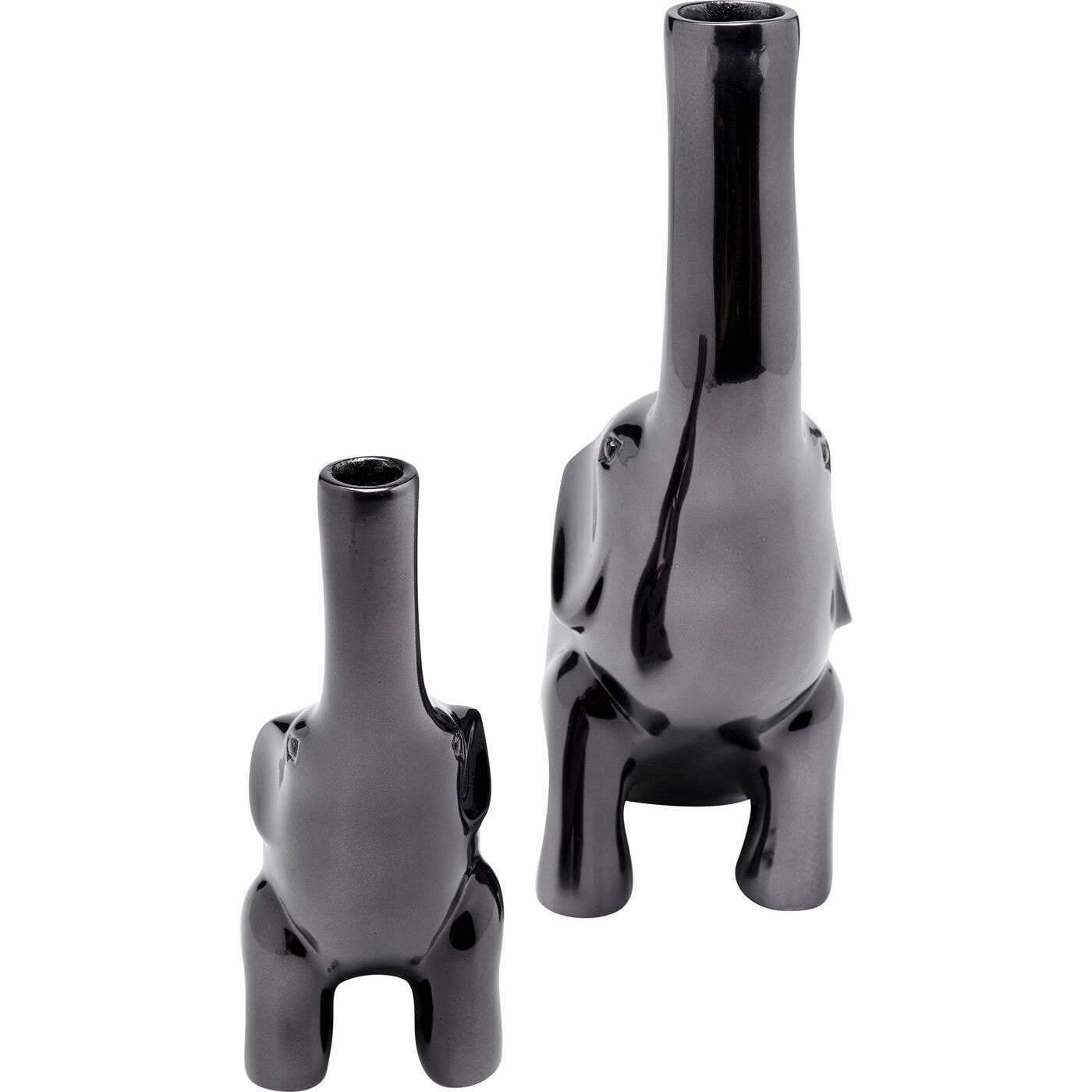 Vases éléphants anthracite set de 2 Kare Design