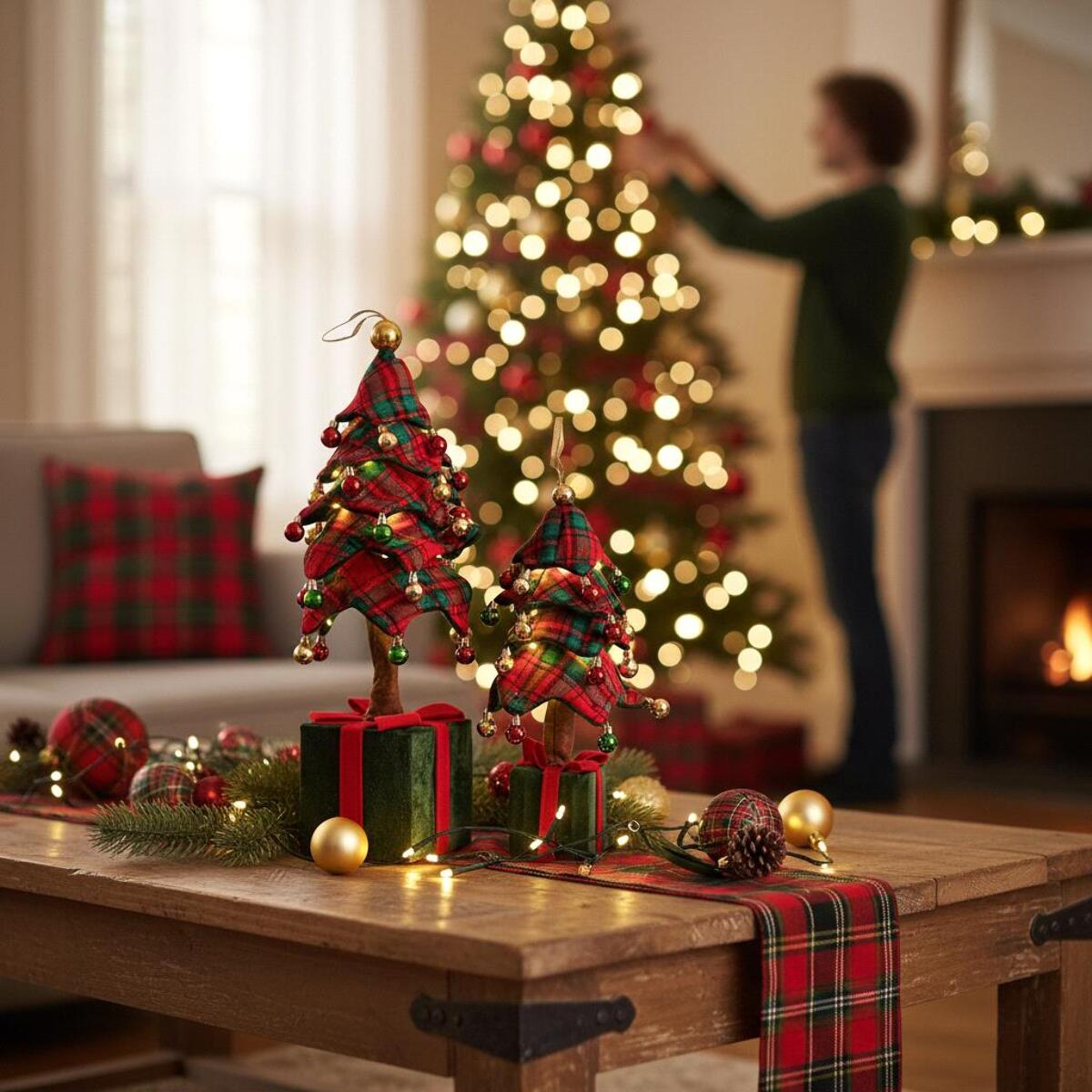 Albero con sfere pacco dono e led - Pezzi 1 - ROSSO - Bianchi Dino SpA