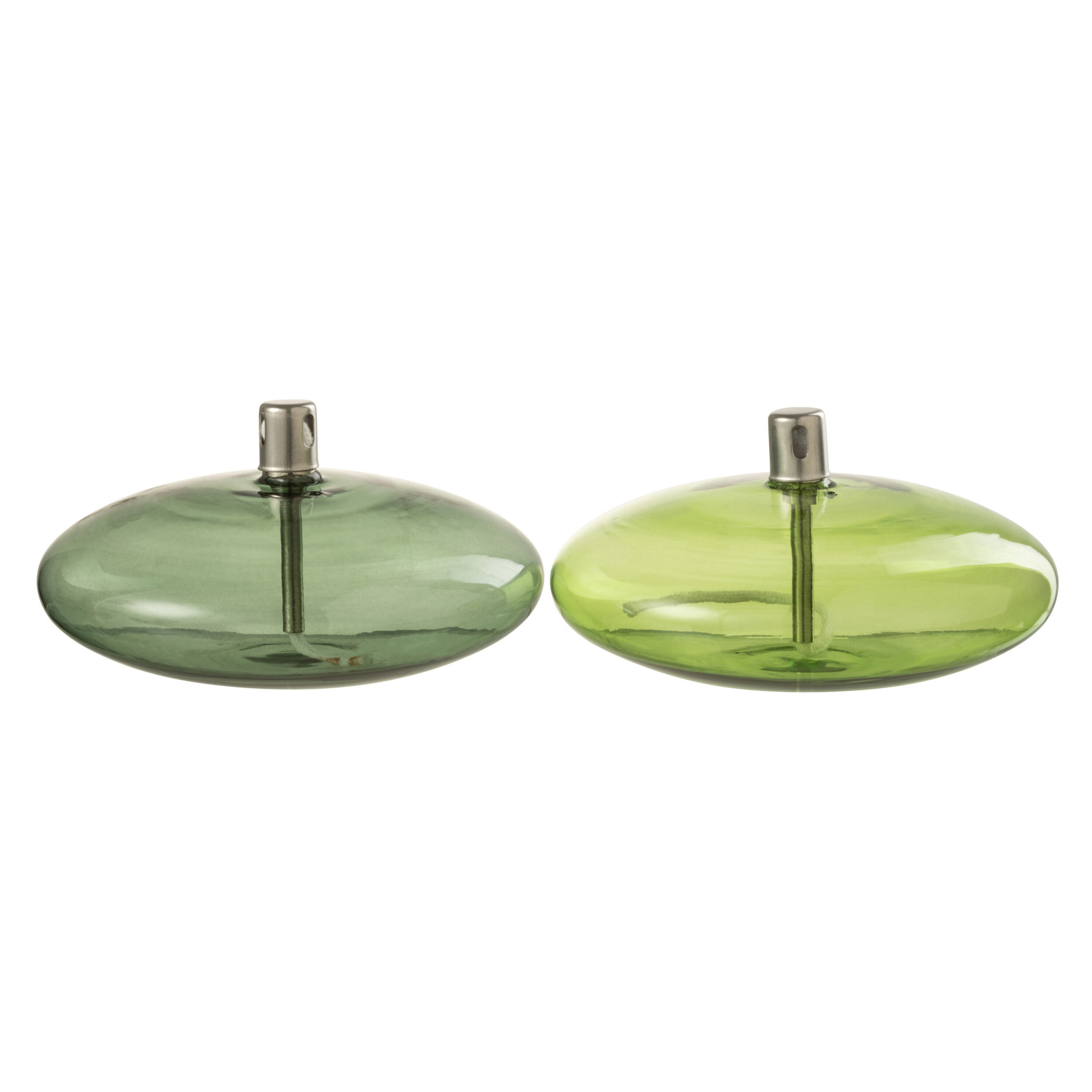 J-Line lampe à huile Basse - verre - vert - 2 pièces