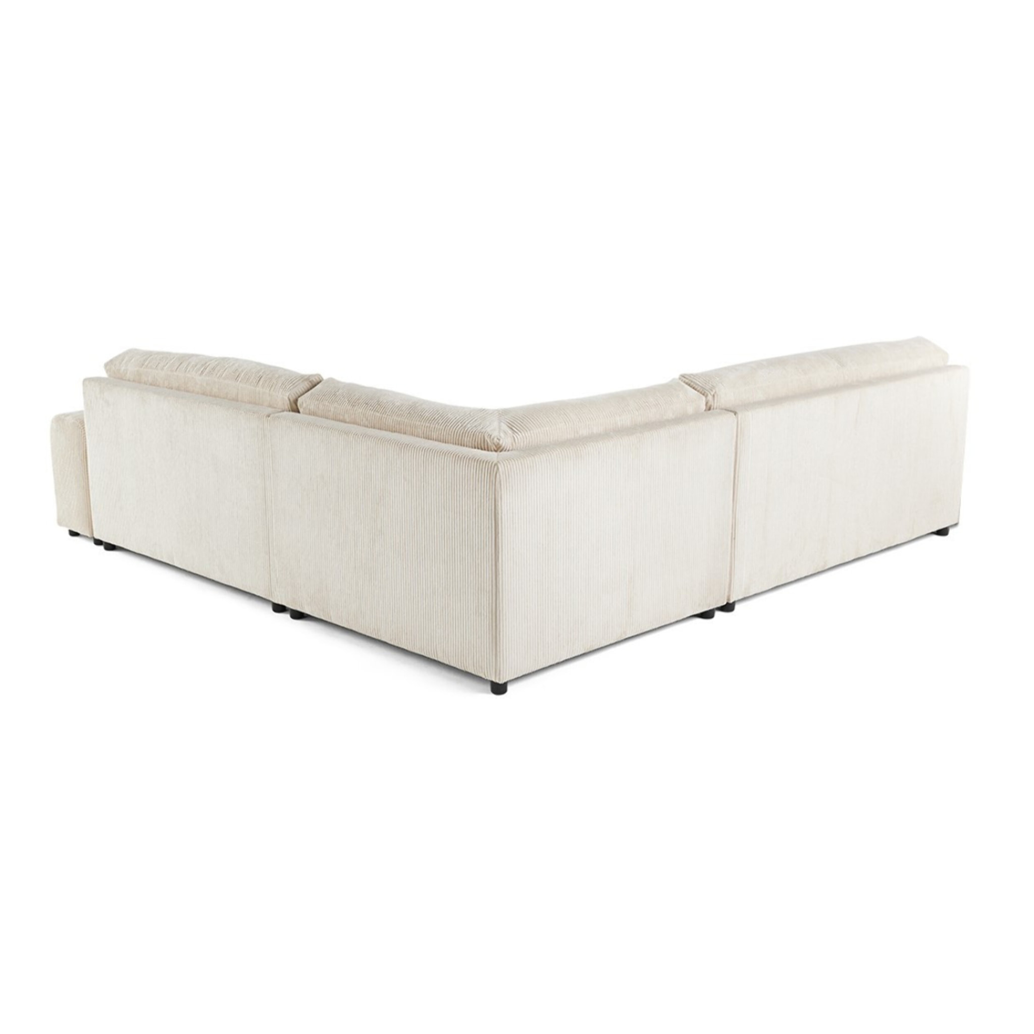 Garance - canapé modulable d'angle gauche - 6 places - en velours côtelé - Beige